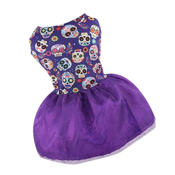 Skull Dog Pullover Dress for Small Dogs to Large Dogs for Outdoor Use Sweater Tulle Dress Halloween
