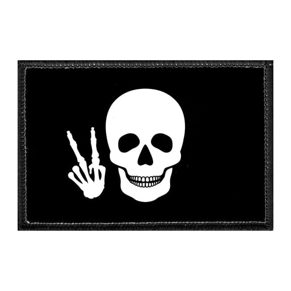 Skull Doing Peace Sign - Removable Patch