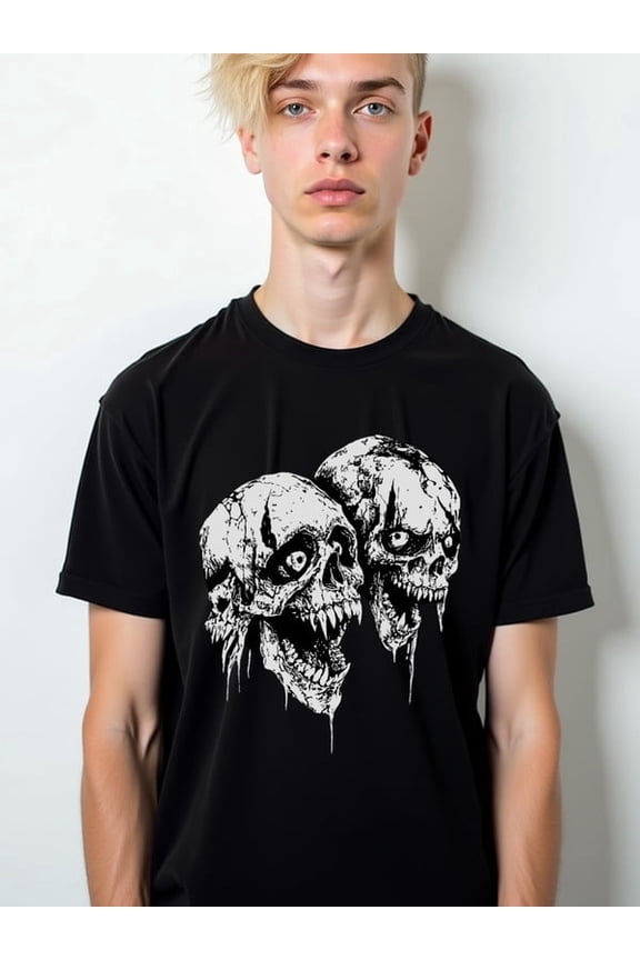 Skull Drip Graphic Tee mens t shirts black casual top Cool shirts, Funny shirts, t shirt Unique Design Unisex Shirt Printed tshirts