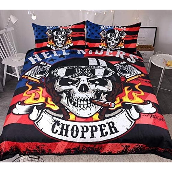 Skull Duvet Cover Set,Bedding Set for Kids and Adult, Home Decor,Twin Size