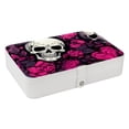thumbnail image 1 of Skull Elegant Jewelry Box Organizer with Removable Compartment and Earring Holder - Portable PU Leather Storage Case, 1 of 6