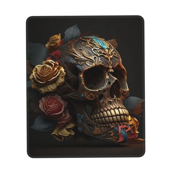 Skull Evil Mexican Sugar Roses Gaming Mouse Pad 8.3 x 10.3 in Rectangle Computer Mousepad Mat Non-Slip Rubber Base for Office Laptop PC