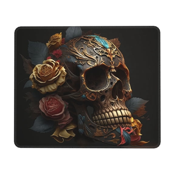 Skull Evil Mexican Sugar Roses Mouse Pad Non-Slip Rubber Gaming Mousepad Rectangle for Computers Laptop 7 x 8.6 in