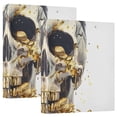 thumbnail image 1 of Skull Eye Patch Gold Coins 3 Ring Binders 1.5 inch Hardcover File Folders with Interior Pockets A4 Size Organizer for School Office Hospital, 1 of 8