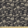 thumbnail image 1 of Ambesonne Skull Fabric by the Yard Upholstery, Grunge Scary Evil, 1 Yard, Charcoal Grey Tan, 1 of 4