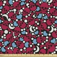 thumbnail image 1 of Ambesonne Skull Fabric by the Yard Upholstery, Crosses Hearts Moons, 5 Yards, Multicolor, 1 of 4