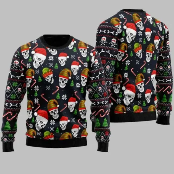 Skull Face 3D Christmas Sweater