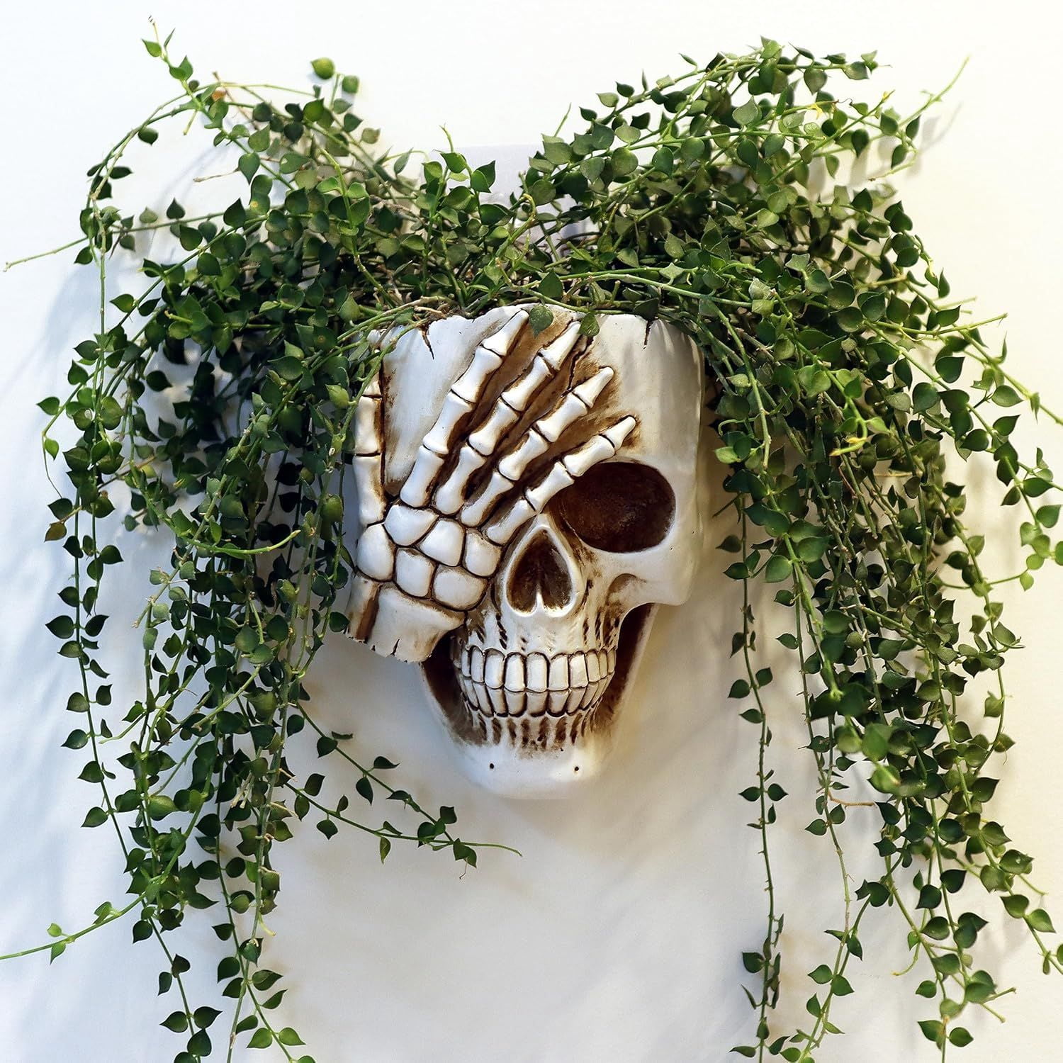 Skull Face Hanging Planter with Drainage Hole for Indoor Outdoor Plants
