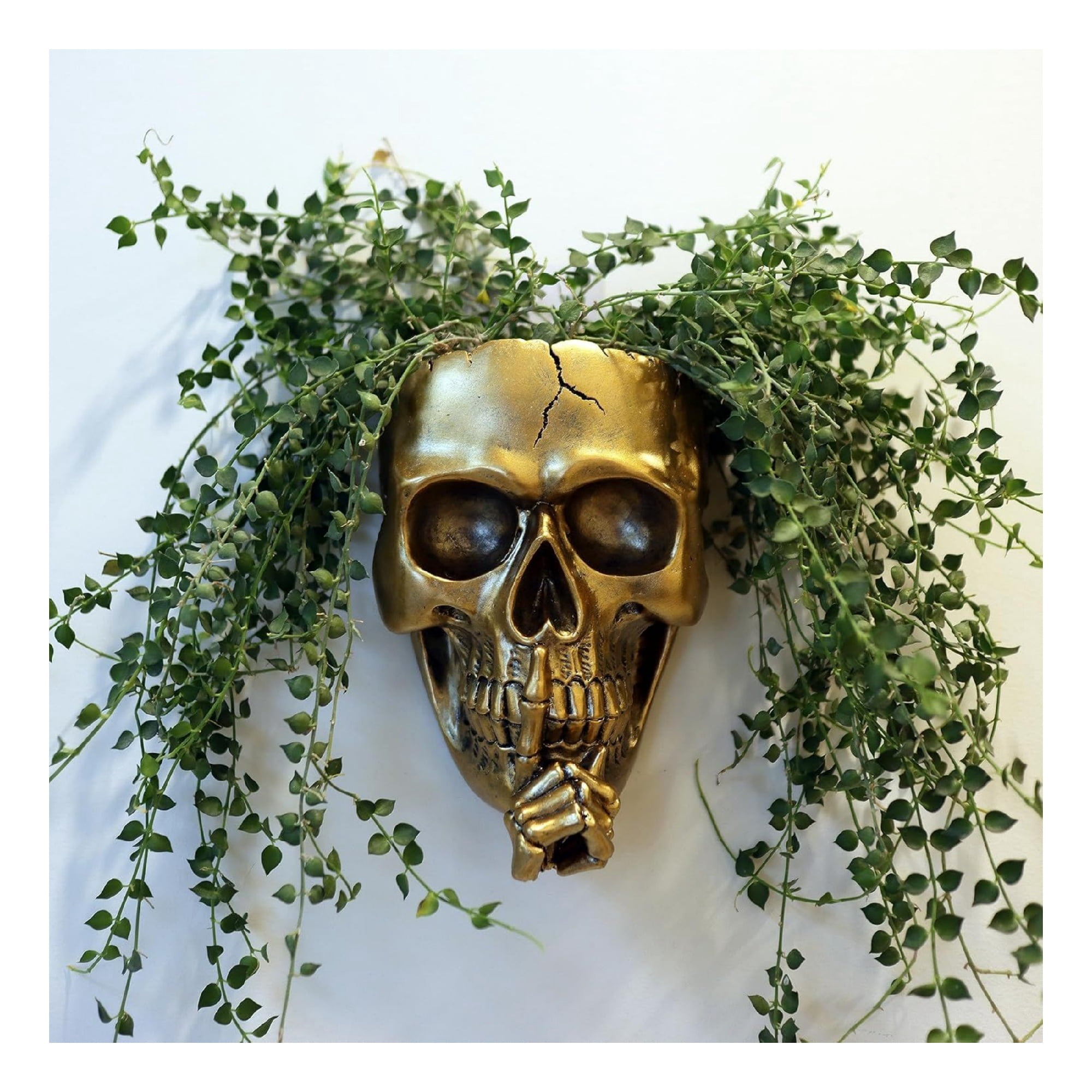 Skull Face Hanging Planter with Drainage Hole for Indoor Outdoor Plants