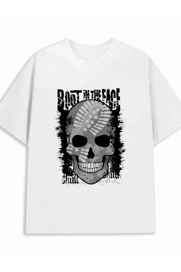 Skull Face Tee mens 180G 100% Cotton white Original Unisex Shirt Short Sleeve tshirts Fashion Unisex Shirt Graphic Tee tshirts Retro Unisex Shirt Short Sleeve tshirts
