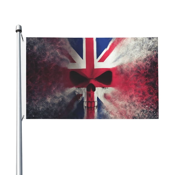 Skull Face Union Jack Uk Flag Flag 3X5 Ft Garden Yard House Flags Banner Sign Outdoor Indoor Party Home Garden Decoration