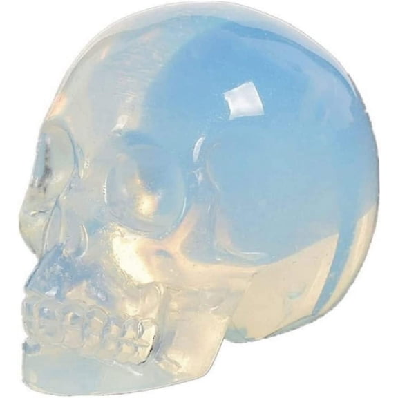 Skull Figurine Crystal Skull Natural Crystal Human Skull Statue Hand Carved Healing Crystal Adult Skull Head Bone Figurine, Halloween Ornaments, Hallo