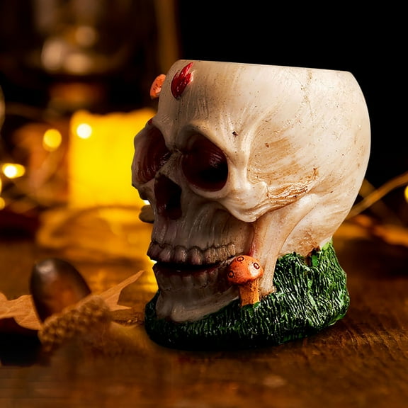 Skull Figurine - Lightweight Halloween Skull Headd,Skull Halloween Decor Figurine,Halloween Skull Ornaments,Resin Skull Figurine for Halloween,Realistic Miniature Skull Heads for Table Decoration
