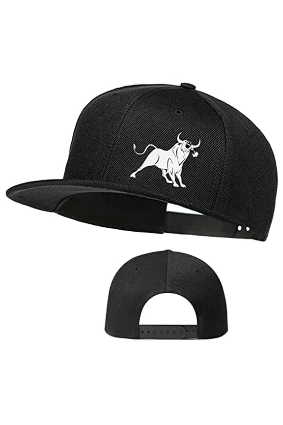 Skull Finger Flat Bill Hats for Men Black Mens Snapback Hat Baseball Cap Fitted Hat