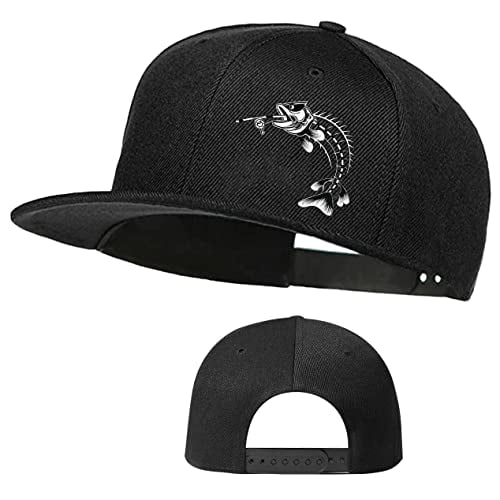 Skull Finger Flat Bill Hats for Men Black Mens Snapback Hat Baseball Cap Fitted Hat