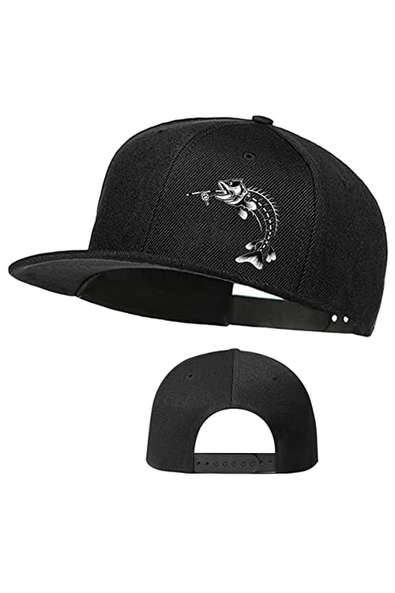 Skull Finger Flat Bill Hats for Men Black Mens Snapback Hat Baseball Cap Fitted Hat
