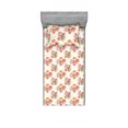thumbnail image 1 of Skull Fitted Sheet & Pillow Sham Set, Roses of Dead Romantic Blossoms Skeleton Head Floral Art in Watercolor, Decorative Printed 2 Piece Bedding Decor, Twin, Ivory Coral Pale Brown, by Ambesonne, 1 of 1