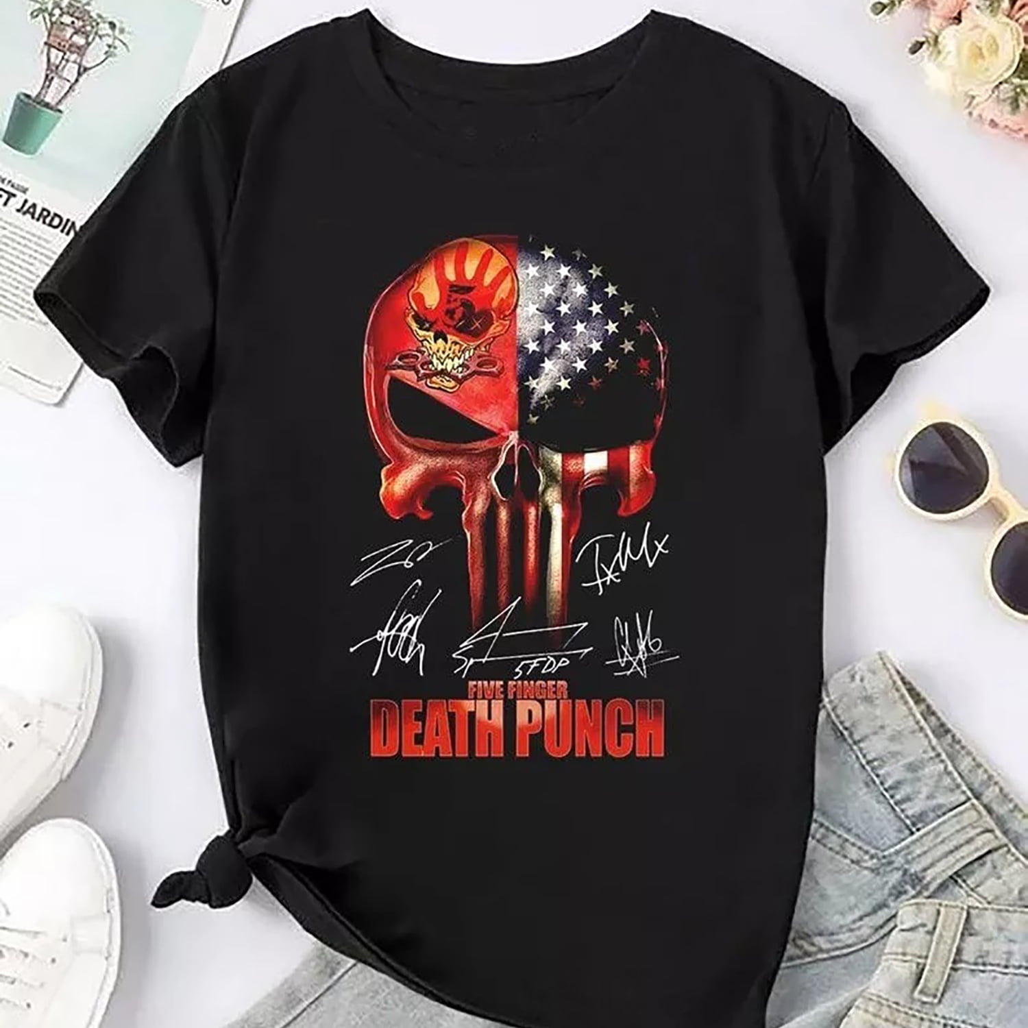 Skull Five Finger Death Punch Band Shirt, Five Finger Death Punch 2024 Tour Shir