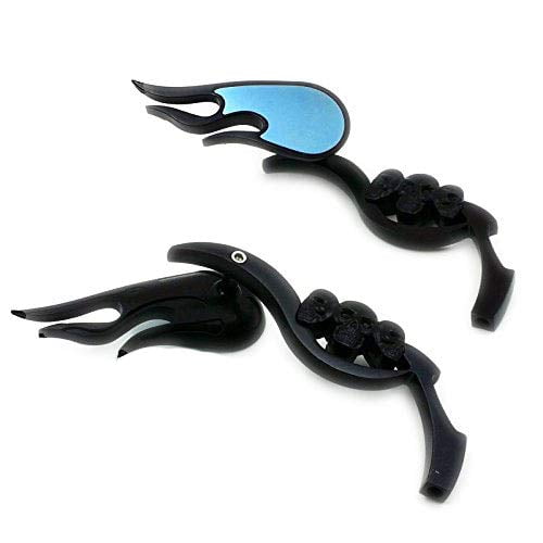 Skull Flame Rear View Rearview Side Mirror Cruiser Chopper Custom Street Bike Cafe Racer