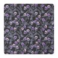 thumbnail image 1 of Skull Flower Halloween Pattern Square Fitted Tablecloth with Elastic Edge,Square Table Cover,Washable Elastic Table Cover for Home Kitchen Party Decor 36"x36", 1 of 6