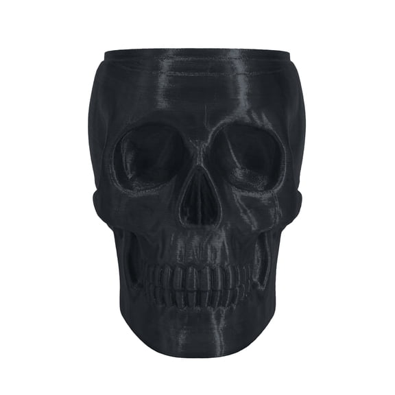 Skull Flower Vase, Dual Use Hangable Wall Mounted & Tabletop Freestanding 3D Printed Translucent Planter, Pearlescent Semi Transparent Decorative Skull Holder for Succulent