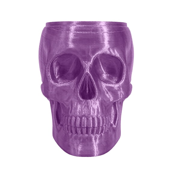 Skull Flower Vase, Dual Use Hangable Wall Mounted & Tabletop Freestanding 3D Printed Translucent Planter, Pearlescent Semi Transparent Decorative Skull Holder for Succulent Dried Flower Home