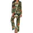 thumbnail image 1 of Skull Flowers Illustration Women's Long Sleeve Flannel Pajama Set Sleepwear M, 1 of 5
