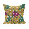 thumbnail image 1 of Skull Fluffy Throw Pillow Cushion Cover, Head Bones Print on Colorful Geometric Triangle Background, Decorative Square Accent Pillow Case, 20" x 20", Earth Yellow Jade Green, by Ambesonne, 1 of 5