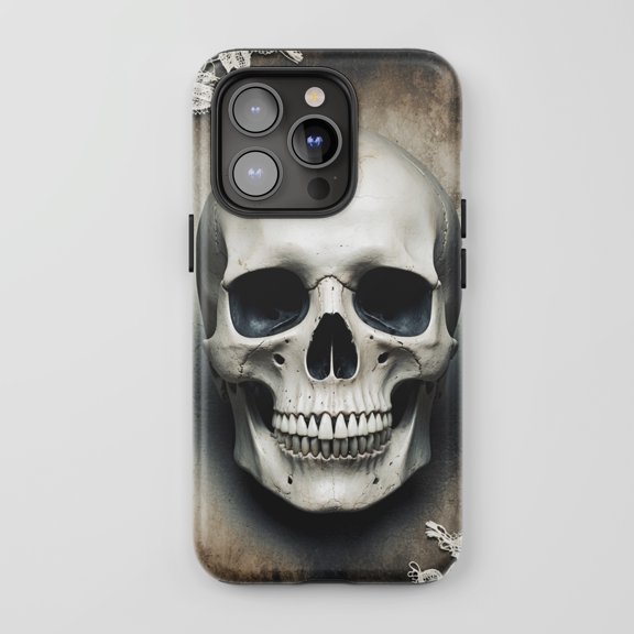 Skull For All iPhone Series Tough Phone Case Gothic Gray