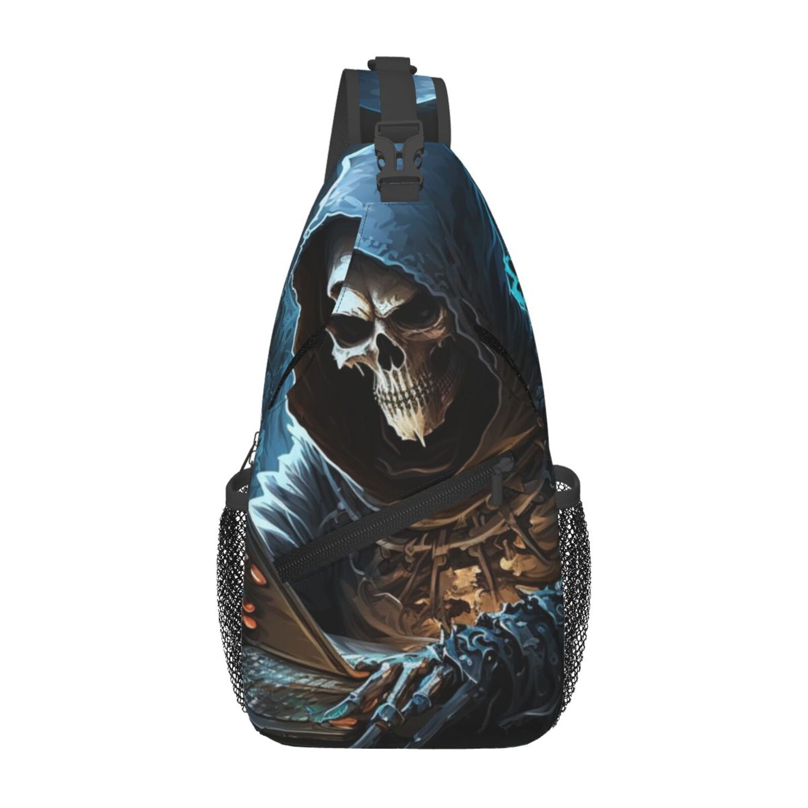 Sack Reaper Skull Funny Grim Reaper Play Games Sling Backpack Shoulder Chest ...