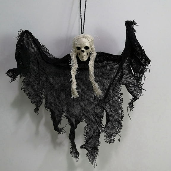 Skull Ghost Halloween Decorations Haunted House Party Horror Charm Hanging Cloaks Mini Ghosts Black