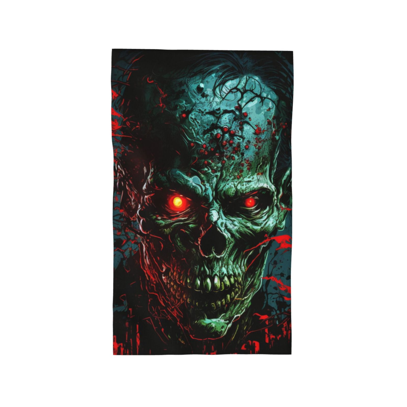 Skull Ghost Zombies Head Red Eyes Cool 27.5" x 16" Ultra Soft Hand Towel, Face Wash Cloth for Bathroom, Gym, Travel, Pool