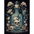 thumbnail image 1 of Skull Glass Jar and Flowers Tattoo Ink Body Art Rockabilly Americana 50s Unframed Wall Art Print Poster Home Decor Premium, 1 of 3