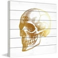 thumbnail image 1 of "Skull Gold" Painting Print on White Wood, 1 of 7