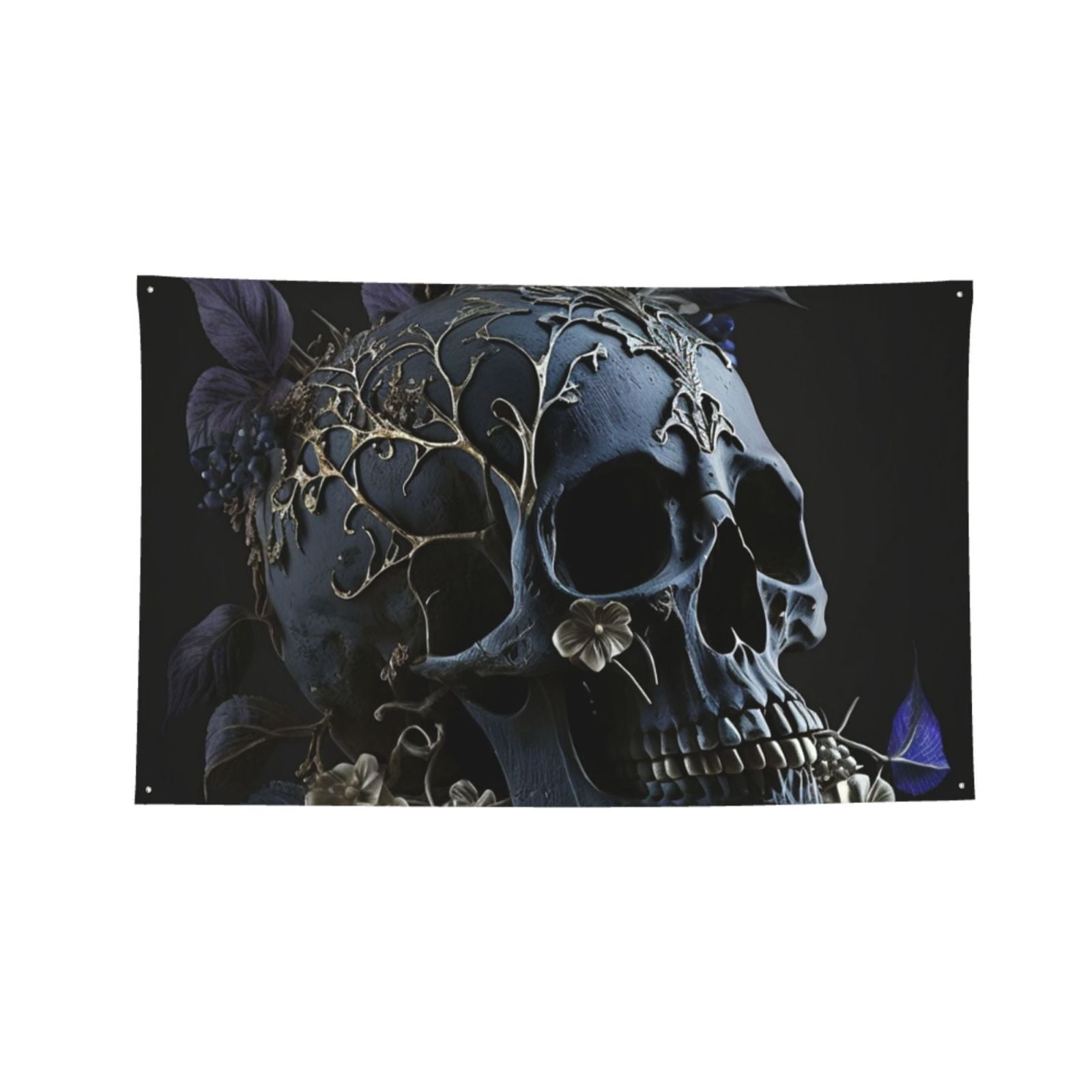 Skull Gothic Bones Witchy Four Hole Decorated Banner Flag for Garden Yard Home Decoration Indoor Outdoor 4x6 Ft