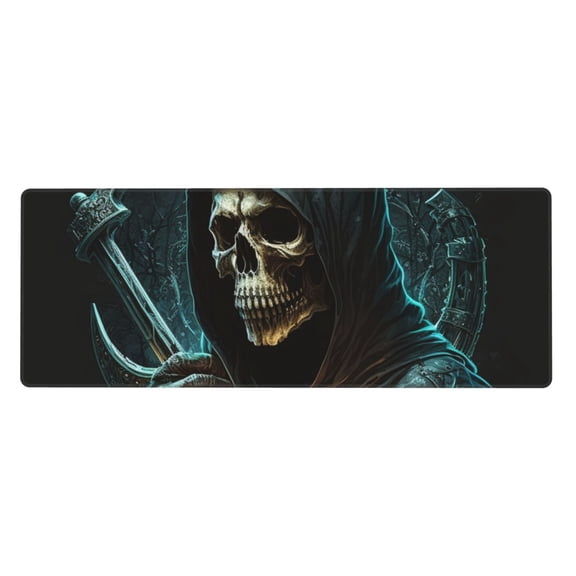 Skull Gothic Death Grim Reaper Mouse Pad Extended Large Gaming Mousepad Non-Slip Rubber Big Keyboard Desk Mat 31.5 X 11.8 Inch