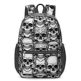 thumbnail image 1 of Skull Gothic Pattern 17" School Backpacks for Teens,Waterproof Oxford Fabric,S-Shape Padded Straps for School,Travel,Hiking,Camping, 1 of 6