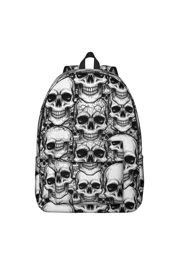Skull Gothic Pattern Backpack for School, Cute School Bag with Adjustable Shoulder Straps and Padded Back, 15.7"x11.8"x5.5"