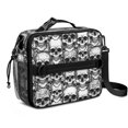 thumbnail image 1 of Skull Gothic Pattern Insulated Lunch Bag with Shoulder Strap and Bottle Holder,Bento School Lunch Bag Box,11x9.5x3.5 Inches, 1 of 5