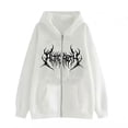 thumbnail image 1 of Skull Graphic Hoodie Gothic Style Zip-Up Sweatshirt Unisex Oversized Casual Vintage Pullover, 1 of 3