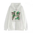 thumbnail image 1 of Skull Graphic Hoodie Gothic Style Zip-Up Sweatshirt Unisex Oversized Casual Vintage Pullover, 1 of 3