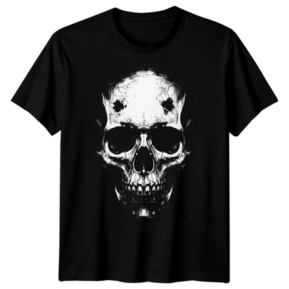 Skull Grunge Art Skulls Mens T-Shirt Distressed Graphic