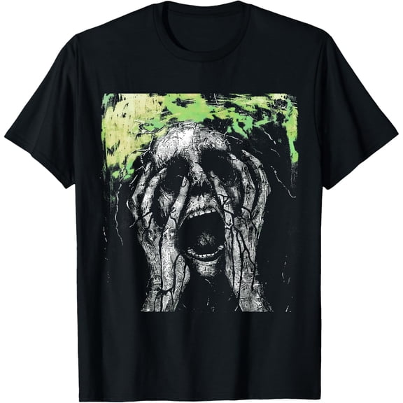 Skull Grunge Goth Alt Gothic Demonic Scary Screaming Face T-Shirt