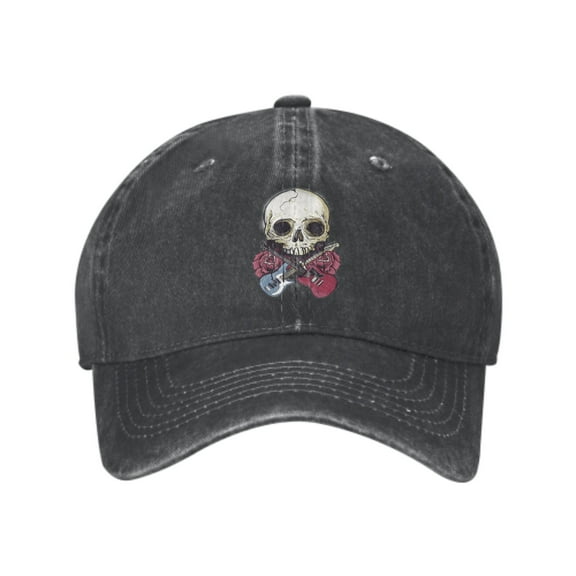Skull Guitars Baseball Caps for Men Women Adjustable Casual Trucker Hats for Fishing Outdoor Activities Fashion Hats