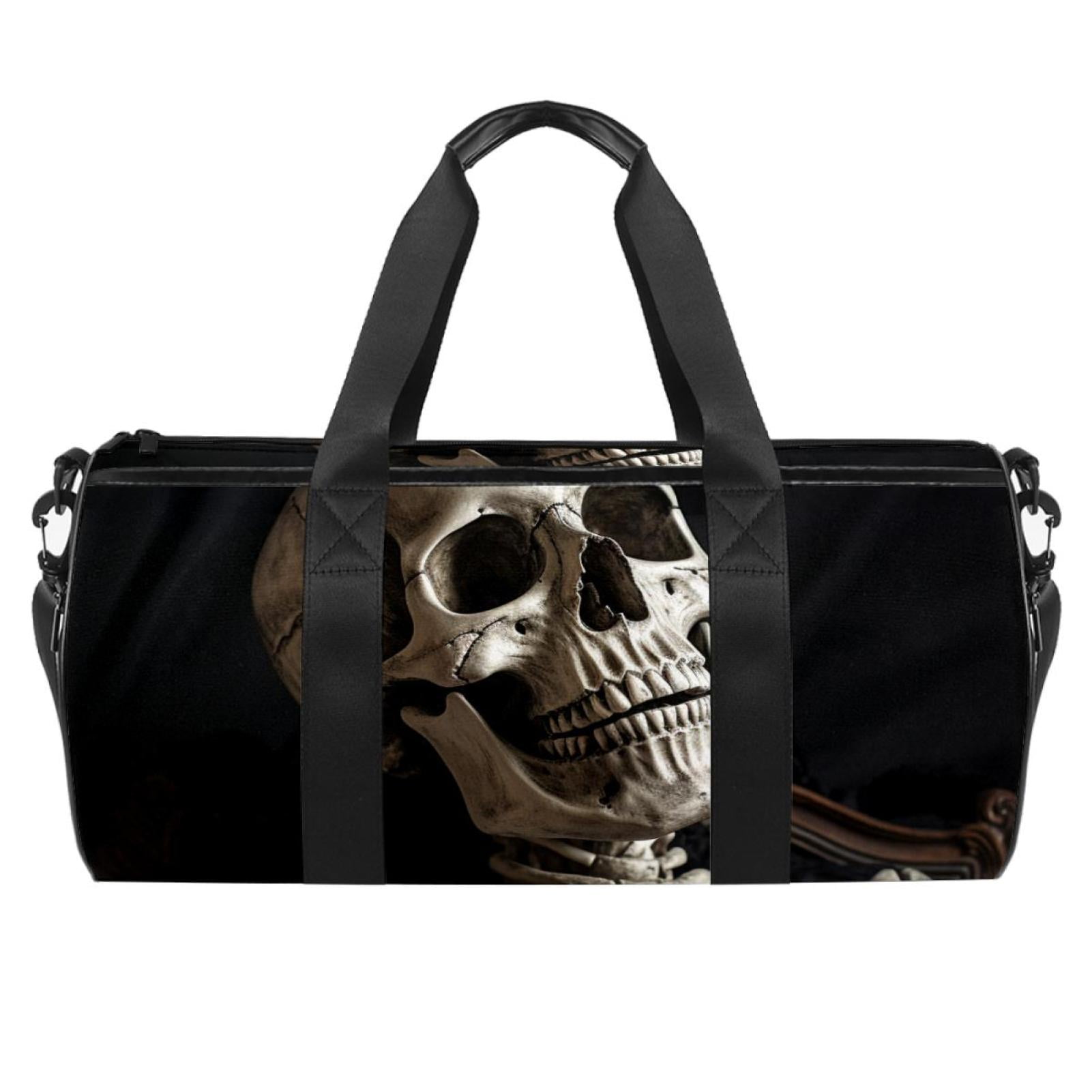 Skull Gym Bag Luggage Bag Carry on Bag Versatile Travel Tote Size 17.7 Inches with Interior Zipper Pocket Large Capacity. Walmart