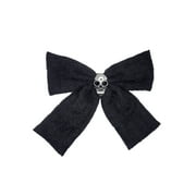 Skull Hair Bow Clip, Black, Halloween Accessory for Adults, Womens Size, by Way to Celebrate