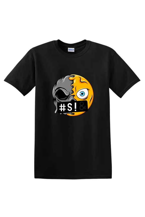 Skull Half Face Graphic T Shirt Funny Unique Design Cool Tee for Men Women