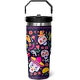 thumbnail image 1 of Skull Halloween Cup 30 Oz Tumbler with Handle and Flip Straw, Insulated Halloween Tumbler Keeps Drinks Cold & Hot, Stainless Steel Halloween Coffee Mug Halloween Themed Halloween Gifts For Women, 1 of 6