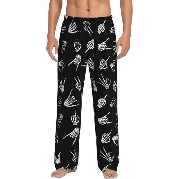 Skull Hand Men'S Pajama Pants Soft Sleep Lounge Pants Pjs Bottoms With Pockets X-Large