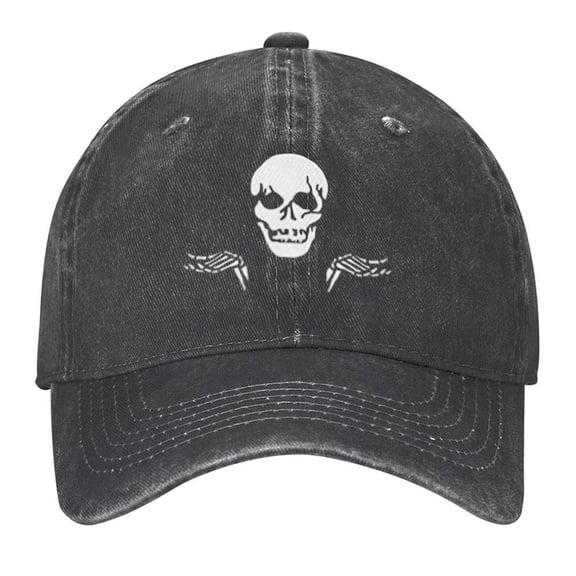 Skull Hand Print Vintage Wash Dad Hat Adjustable Curved Brim Baseball Cap,Casual Outdoor Sports Fishing Cap for Men and Women